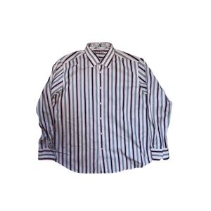 Robert Graham XL Striped 100% Cotton Mens Long Sleeve Shirt